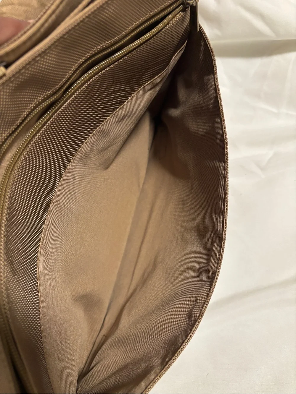 Hartmann Brown Canvas Messenger Bag with Tan Leather Trim